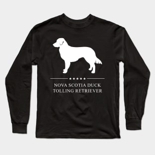 Nova Scotia Duck Tolling Retriever Dog White Silhouette Long Sleeve T-Shirt